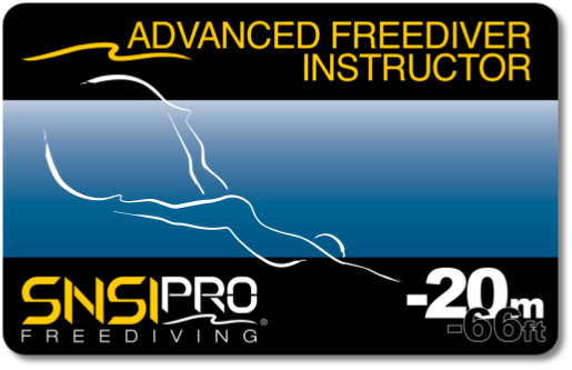SNSI Advanced Freediver Instructor Card