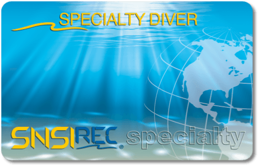 SNSI Specialty Diver C-Card